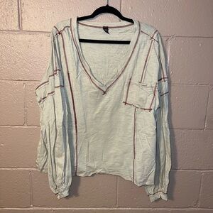 SHEIN Long Sleeve V-Neck Top